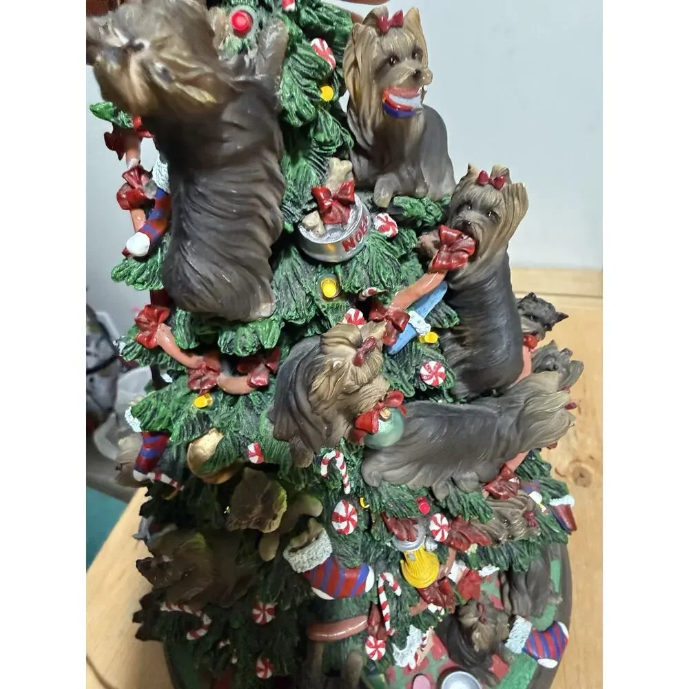 Danbury Yorkie Dog Light Up Christmas Tree Tested Works